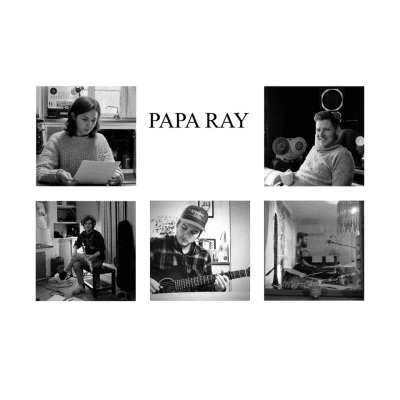 papa ray Papa Rays fem medlemmar i ett svartvitt collage.